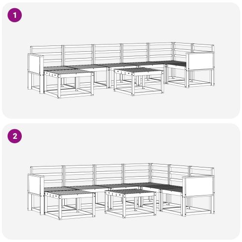Комплект дивани за открито 8 pcs Натурално