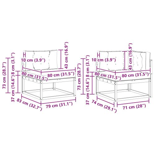 Комплект дивани за открито 3 pcs Бяло и Бежово Полиестер