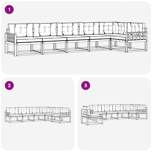 Комплект дивани за открито 4 pcs Бяло и антрацит Полиестер