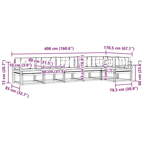 Комплект дивани за открито 4 pcs Бяло и антрацит Полиестер
