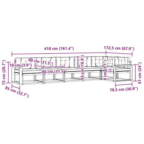 Комплект дивани за открито 4 pcs Бяло и антрацит Полиестер