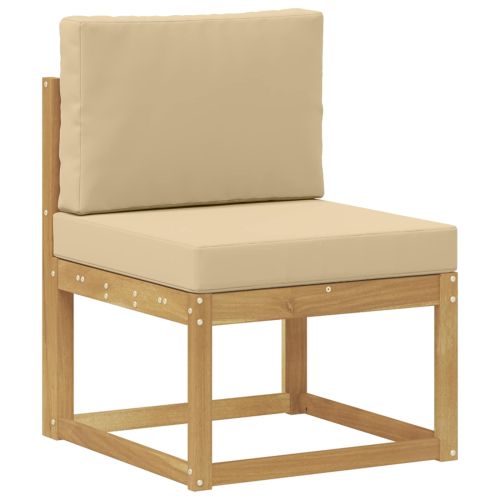 Комплект дивани за открито с възглавница 7 pcs Бяло и Бежово