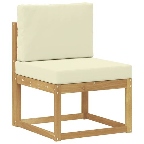 Комплект дивани за открито с възглавница 6 pcs Бяло и кремаво
