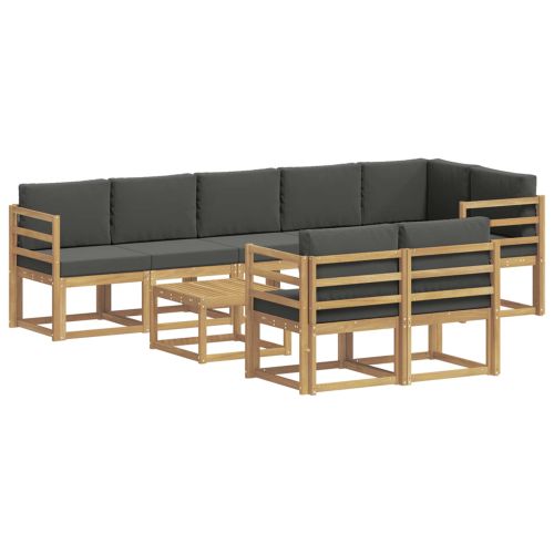 Комплект дивани за открито 9 pcs Бяло и антрацит Полиестер