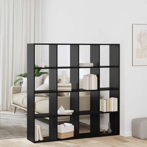 Шкаф за книги Черния дъб 137,5 x 29 x 137,5 см Инженерно дърво