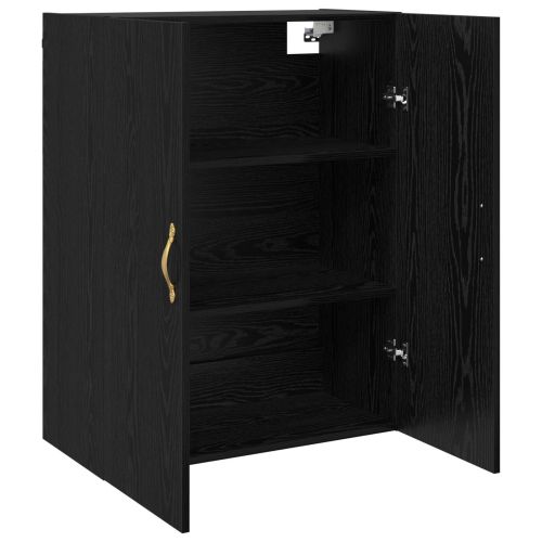 Стенно шкафче 2 pcs Черния дъб 69,5 x 34 x 90 см