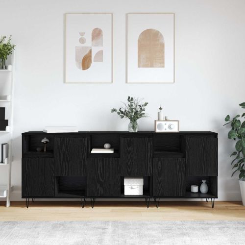 Служебен шкаф 3 pcs Черния дъб 60 x 35 x 70 cm