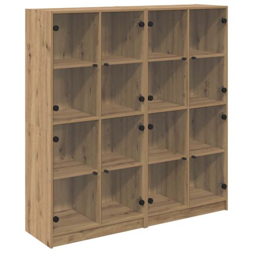 Висок шкаф 2 pcs Дъб 68 x 37 x 142 см Инженерно дърво