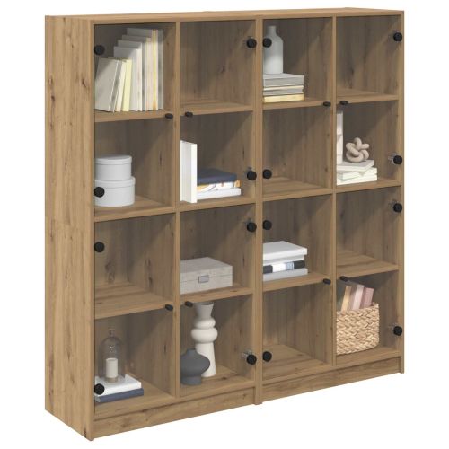 Висок шкаф 2 pcs Дъб 68 x 37 x 142 см Инженерно дърво