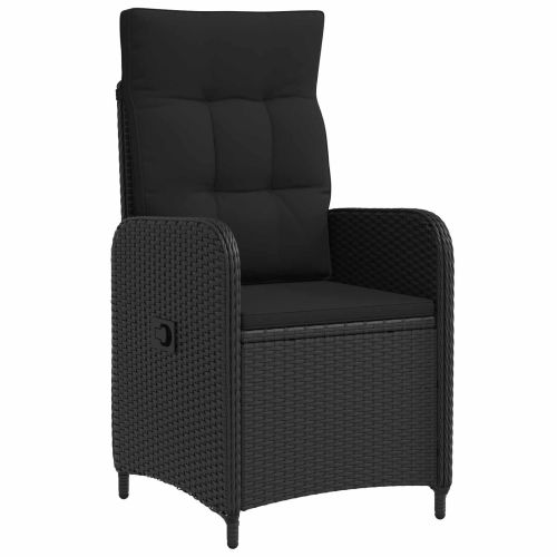 Комплект за хранене на открито 5 pcs Черно полиратан