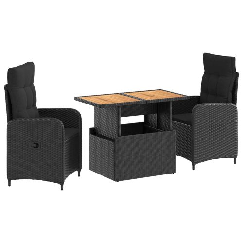 Комплект за хранене на открито с възглавница 3 pcs Черно