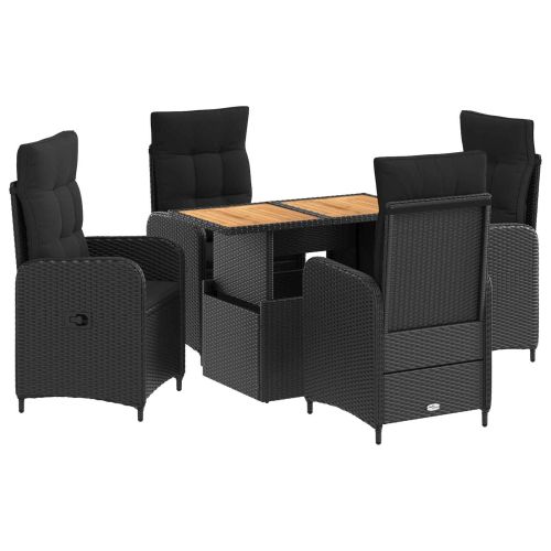 Комплект за хранене на открито с възглавница 5 pcs Черно