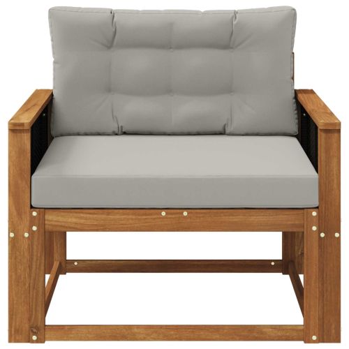 Среден диван за открито Солидно акациево дърво Натурално