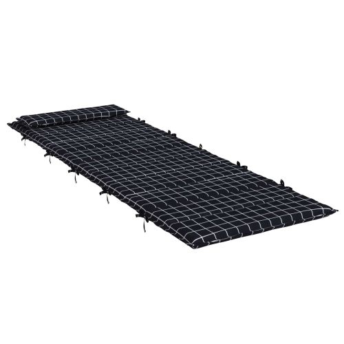 Възглавница за слънчев шезлонг Черно 178 x 60 x 4 см