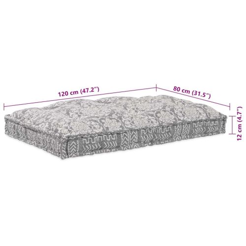 Кушон за палетен диван Светлосиво 120 x 80 x 12 cm Текстил