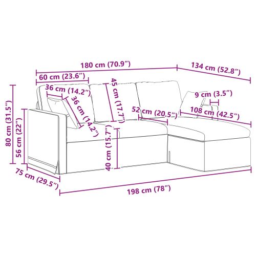 Диван Тъмен зелен 198 x 134 x 80 см Кадифе