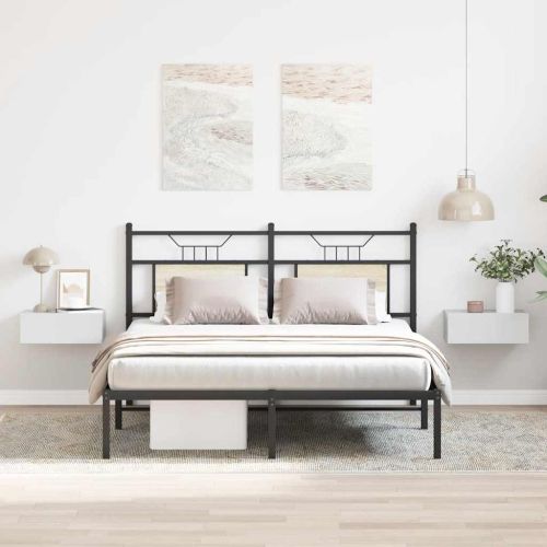 Нощни шкафчета за стена 2 бр силен бял гланц 40x30x15 см