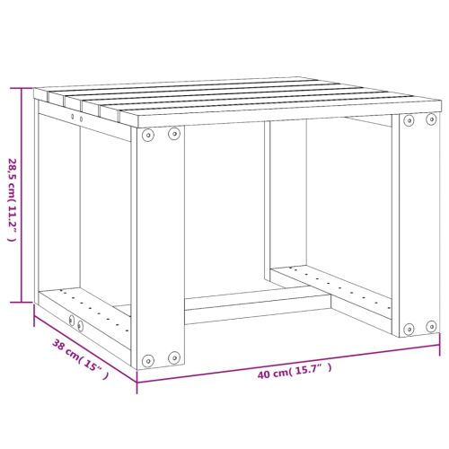 Градинска помощна масичка бяла 40x38x28,5 см борово дърво масив