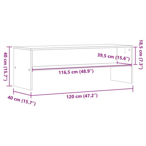 ТВ шкаф, кафяв дъб, 120x40x40 см, инженерно дърво