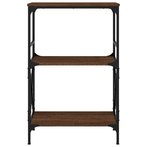 Библиотека 3 рафта кафяв дъб 59x35x90,5 см инженерно дърво