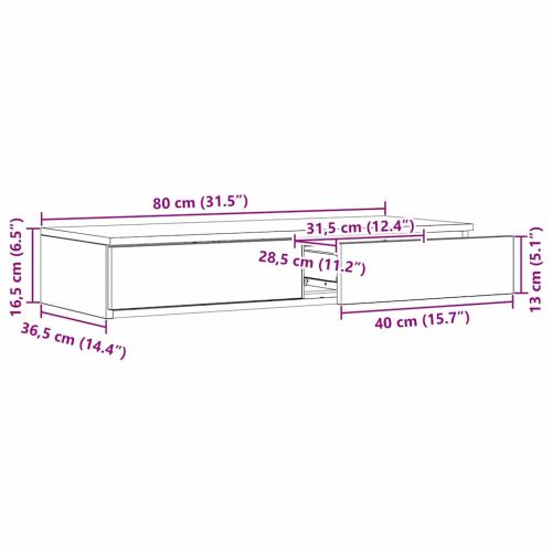 Чекмеджета за легло с чекмедже Старо дърво 80 x 36,5 x 16,5 см