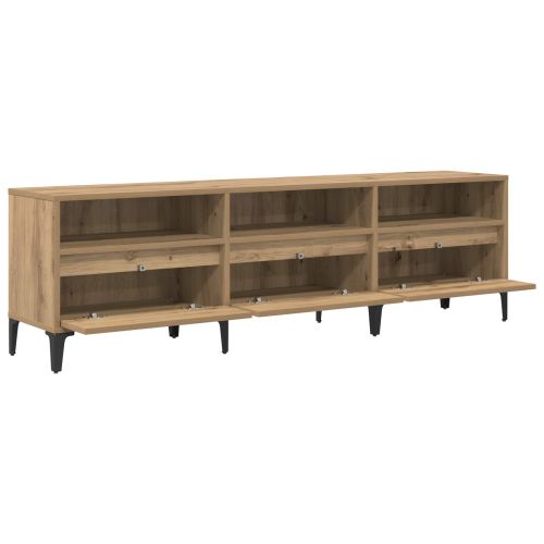 ТВ шкаф Дъб 150 x 30 x 45 см Инженерна дървесина и желязо