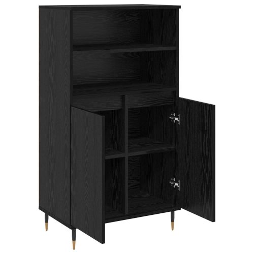 Висок шкаф Черно 60 x 36 x 110 см Инженерно дърво