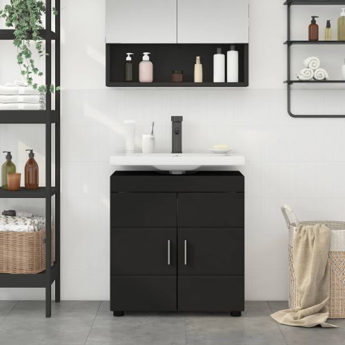 Комплект шкафове за баня TULUM Черно 60 x 34 x 63 см