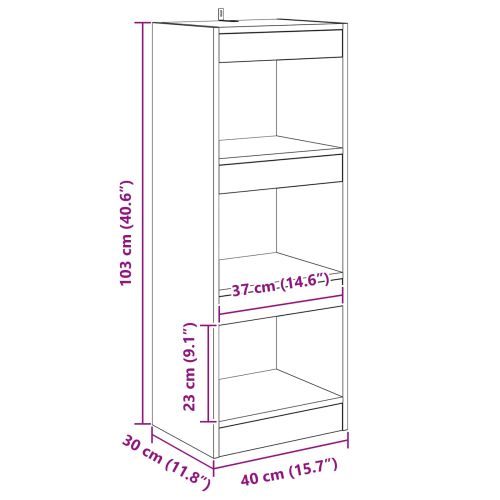 Шкаф за книги Старо дърво 40 x 30 x 103 см Инженерно дърво