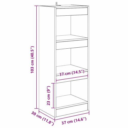 Шкаф за книги дъб артизан 37 x 30 x 103 см Инженерно дърво