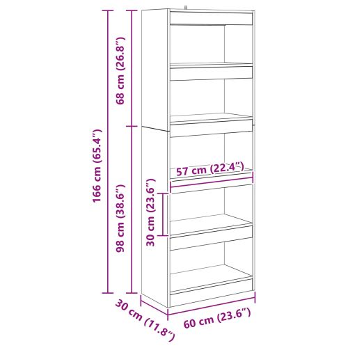 Шкаф за книги дъб артизан 60 x 30 x 166 см Инженерно дърво