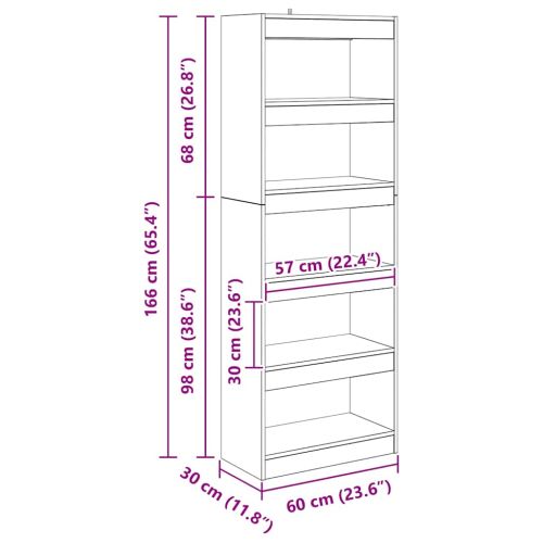 Шкаф за книги дъб артизан 60 x 30 x 166 см Инженерно дърво