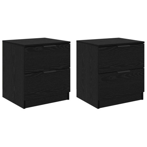 Нощен шкаф 2 pcs Черния дъб 45 x 39 x 50 см Инженерно дърво