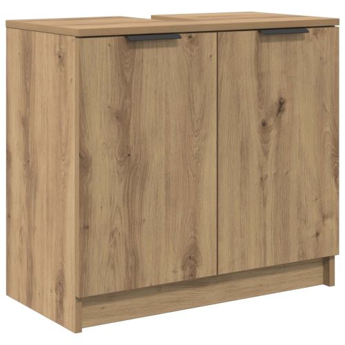 Шкаф за баня с врата Дъб 64,5 x 33,5 x 59 см Инженерно дърво