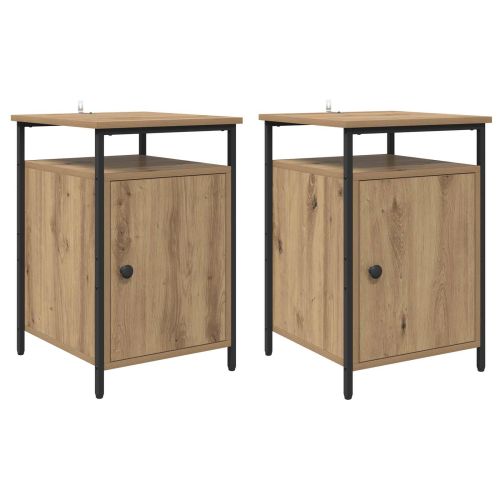 Нощен шкаф 2 pcs Дъб 40 x 42 x 60 см Инженерно дърво