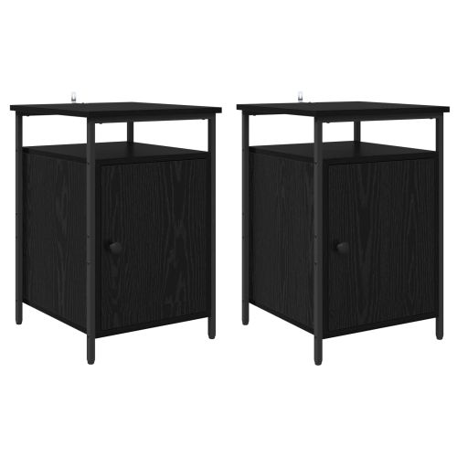 Нощен шкаф 2 pcs Черния дъб 40 x 42 x 60 см Инженерно дърво