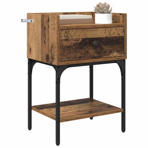 Нощно шкафче 2 pcs Старо дърво 40 x 29 x 60 см Инженерно дърво