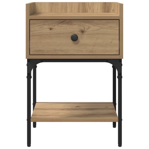 Нощно шкафче 2 pcs Дъб 40 x 29 x 60 см Инженерно дърво