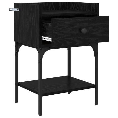 Нощно шкафче 2 pcs Черния дъб 40 x 29 x 60 см Инженерно дърво