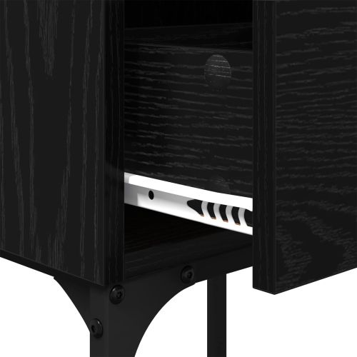 Нощно шкафче 2 pcs Черния дъб 40 x 29 x 60 см Инженерно дърво
