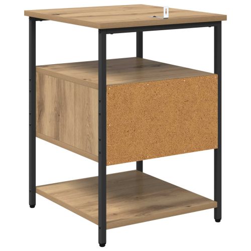 Нощен шкаф с чекмедже 2 pcs Дъб 40 x 42 x 56 см Инженерно дърво