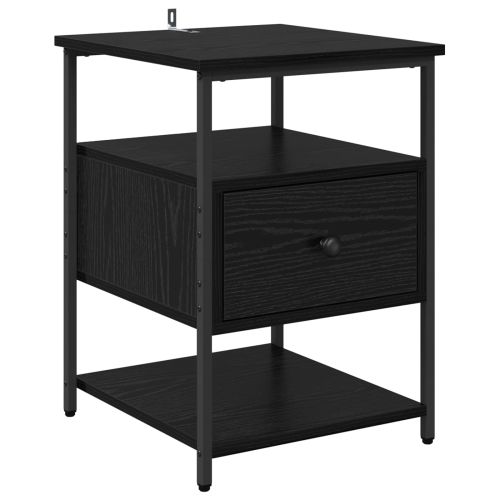 Нощен шкаф 2 pcs Черния дъб 40 x 42 x 56 см Инженерно дърво
