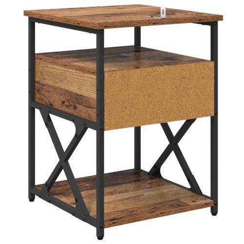 Нощен шкаф 2 pcs Старо дърво 40 x 42 x 55 см Инженерно дърво