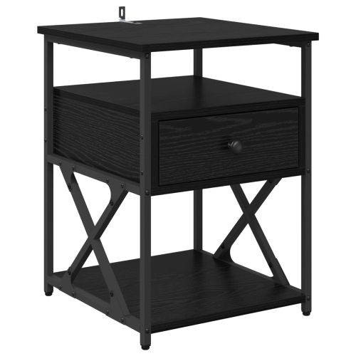 Нощен шкаф 2 pcs Черния дъб 40 x 42 x 55 см Инженерно дърво