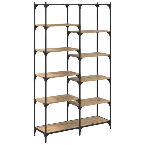 Рафт за книги дъб артизан 100 x 32 x 170 см Инженерно дърво