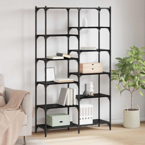 Рафт за книги Черен дъб 100 x 32 x 170 см Инженерно дърво