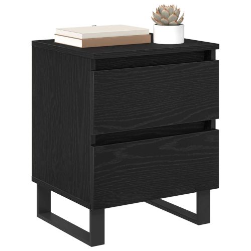 Нощен шкаф 2 pcs Черния дъб 40 x 35 x 50 см Инженерно дърво