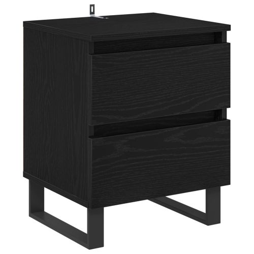 Нощен шкаф 2 pcs Черния дъб 40 x 35 x 50 см Инженерно дърво