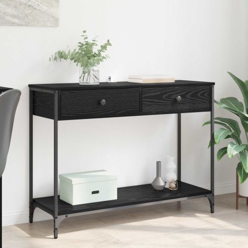Конзолна маса Черния дъб 100 x 34,5 x 75 см Инженерно дърво