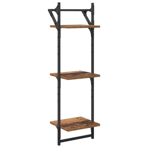 Комплект стенни рафтове 6 pcs Старо дърво 100 x 25 x 30 cm
